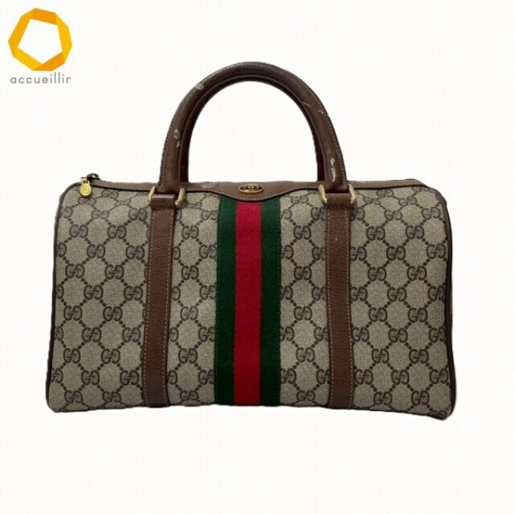 Gucci Handbag Brown Sherry Boston GG